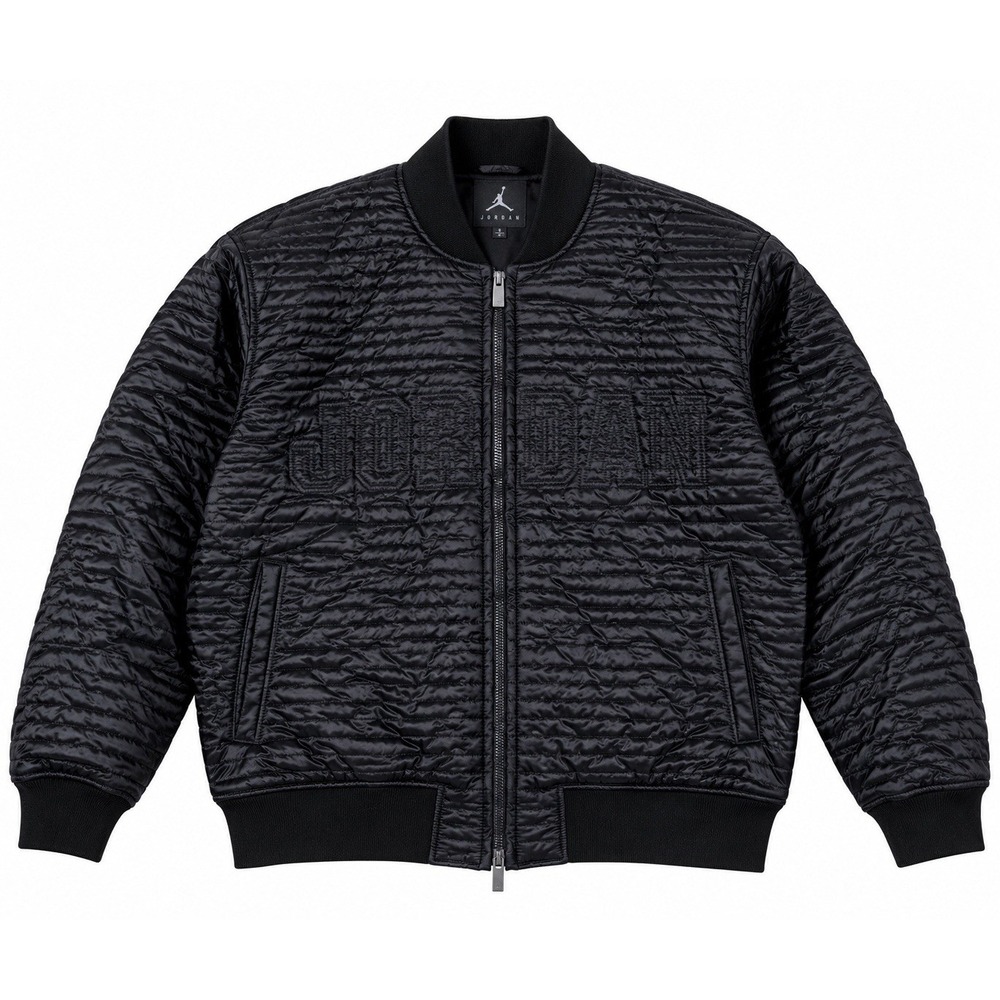 Jordan Black Bomber Jacket Full Zip Quilted Down Men's Size Small II5314-010